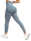 Voqeen Sexy Pantalones de Yoga de Punto Sin Costuras Mujeres Damas de Cintura Alta Leggings de...