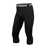 Paquete 2 Pantalones Compresión 3/4 Hombre, Camiseta Interior Deportiva Fresca Seca Elasticidad 4...