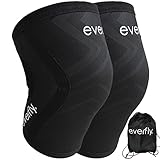 Everfly Rodilleras Crossfit 5mm - 1 Par - Menisco y Ligamento - Neopreno SCR Negras - Deportivas Gym...