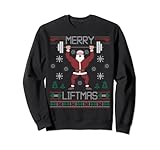 Merry Liftmas Ugly Christmas Sweater Santa Claus Gym Workout Sudadera