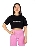 Dumbbeat Camiseta Mujer Oversized Top Crop Mangas Cortas Deportiva. Entrenamiento, Gym, Gimnasia,...