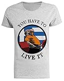 Kyriakos Grizzly You Have To Live It Greece Powerlifting Motivation Camiseta Mujer Gris Camiseta...