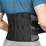 FREETOO Faja Lumbar Para Hombre y Mujer con 6 varillas de soporte, Cinturón Lumbar con Doble...