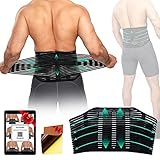 Faja Lumbar para Hombre y Mujer - Soporte Lumbar Alivia Dolor de Cintura y Espalda con Correas Doble...