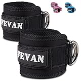 FEVAN 2 Tobilleras Poleas Gym Tobillera para Polea Acolchada de Velcro - Accesorios Gym Unisex...