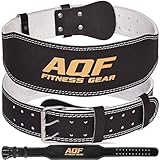 AQF Cinturon Lumbar Gimnasio, 4'/10.2 cm Amplio Cuero Acolchado Faja Lumbar, Cinturones Hombre Mujer...