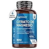 Citrato de Magnesio 1480mg, 240 Cápsulas Veganas - 440mg de Magnesio Puro de Alta...