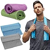 4 Piezas Toalla de Enfriamiento, Cooling Towel para Deporte y Gimnasio, Toalla Microfibra, Toalla...